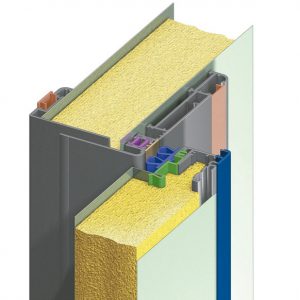 descripción interior Puerta frigorífica pivotante semiencastrada, con un punto de cierre y estética integrada